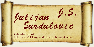 Julijan Surdulović vizit kartica